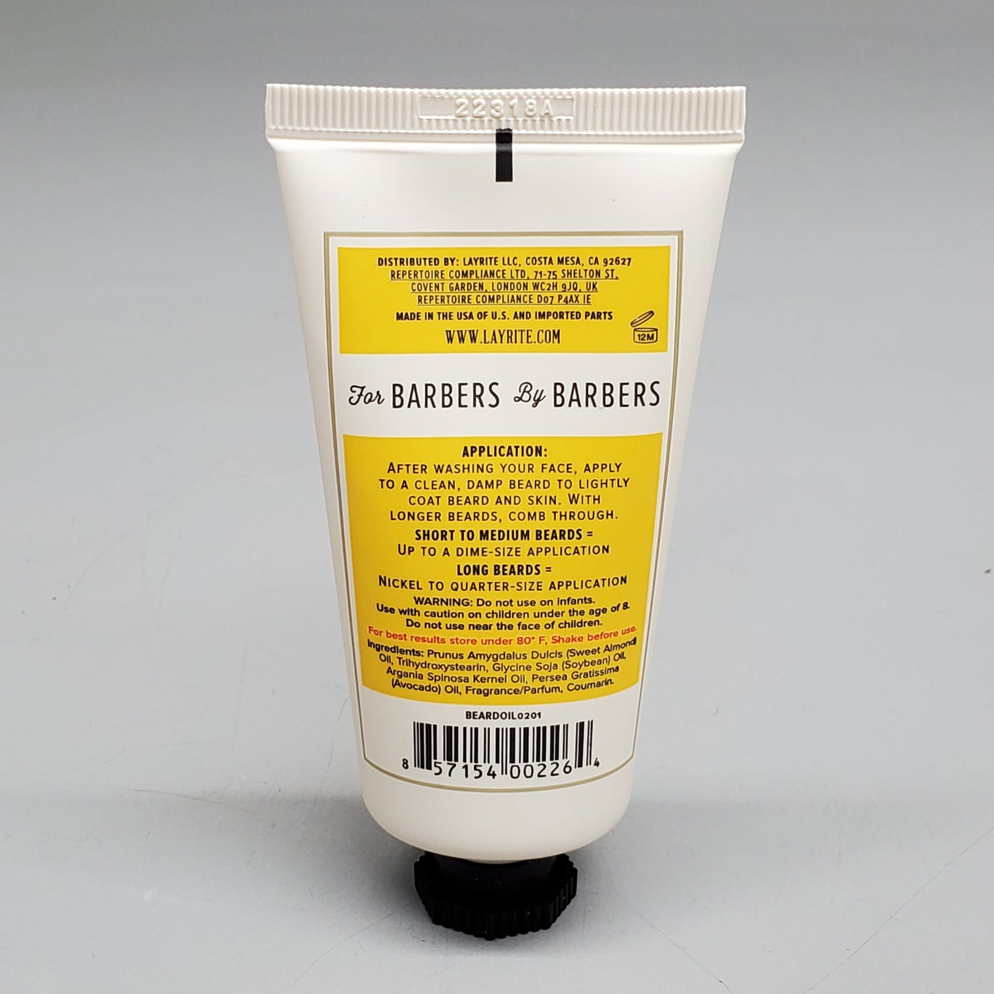 LAYRITE DELUXE Concentrated Beard Oil 2 fl oz Soothing Conditioning Fast Absorbing