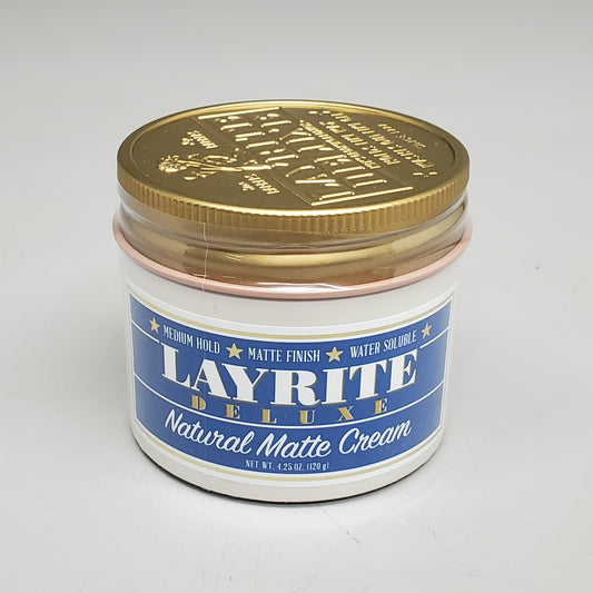 LAYRITE DELUXE Hair Natural Matte Cream 4.25 oz Med Hold Water Soluble