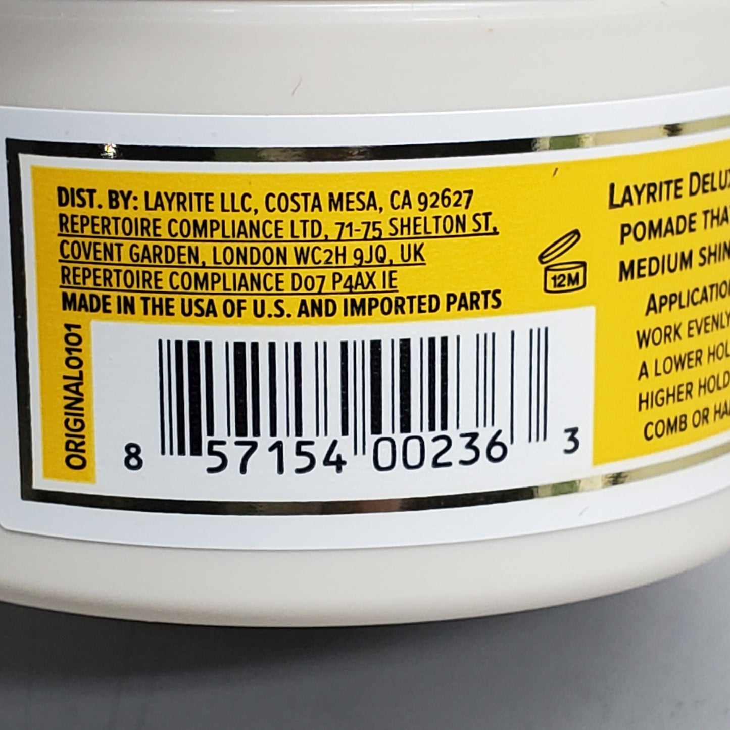 LAYRITE DELUXE Hair Original Pomade 1.5 oz Medium Hold Water Soluble