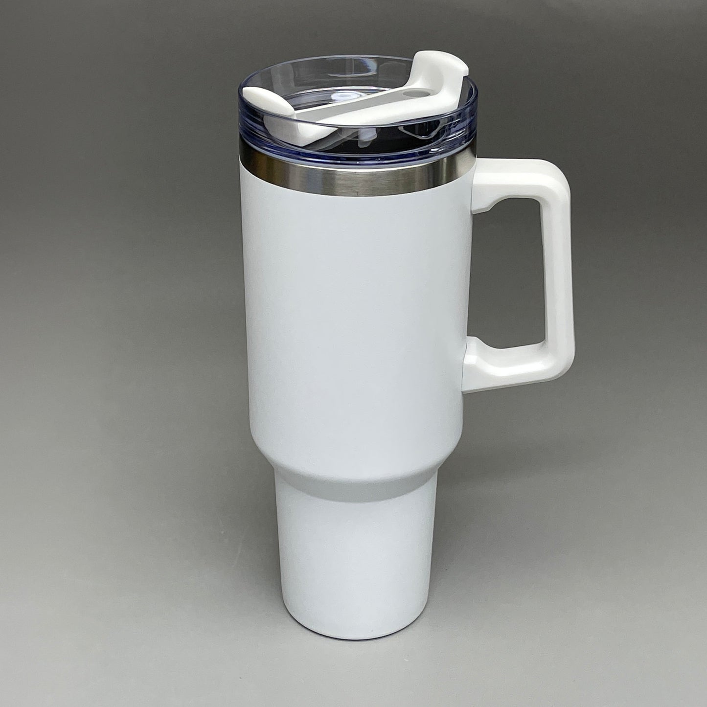 Z@ TUMBLER Insulated Stainless Steel Travel Mug w/ Lid Handle Straw 40 oz White