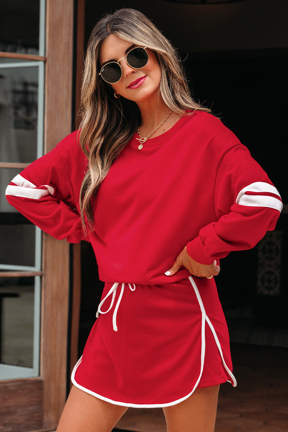 Sophia Shoulder Pullover Mini Skirt