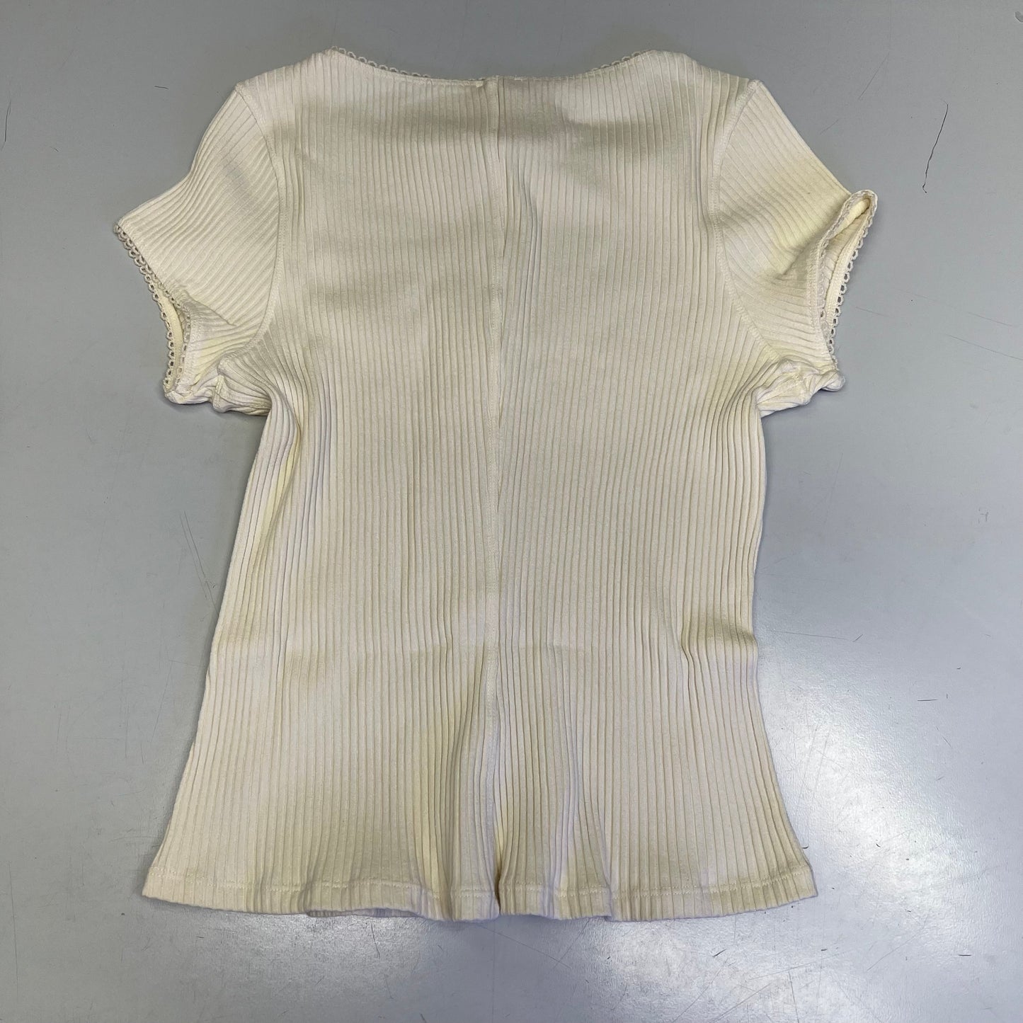 FREE PEOPLE Ribbed Cap Sleeve Most Wanted Cardi Women's Sz L Ivory 92736032