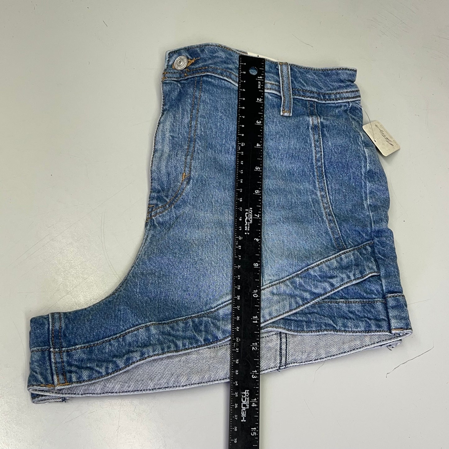FREE PEOPLE CRVY Mona High-Rise Shorts  Women's Sz 31 Power Trip Blue 89248835
