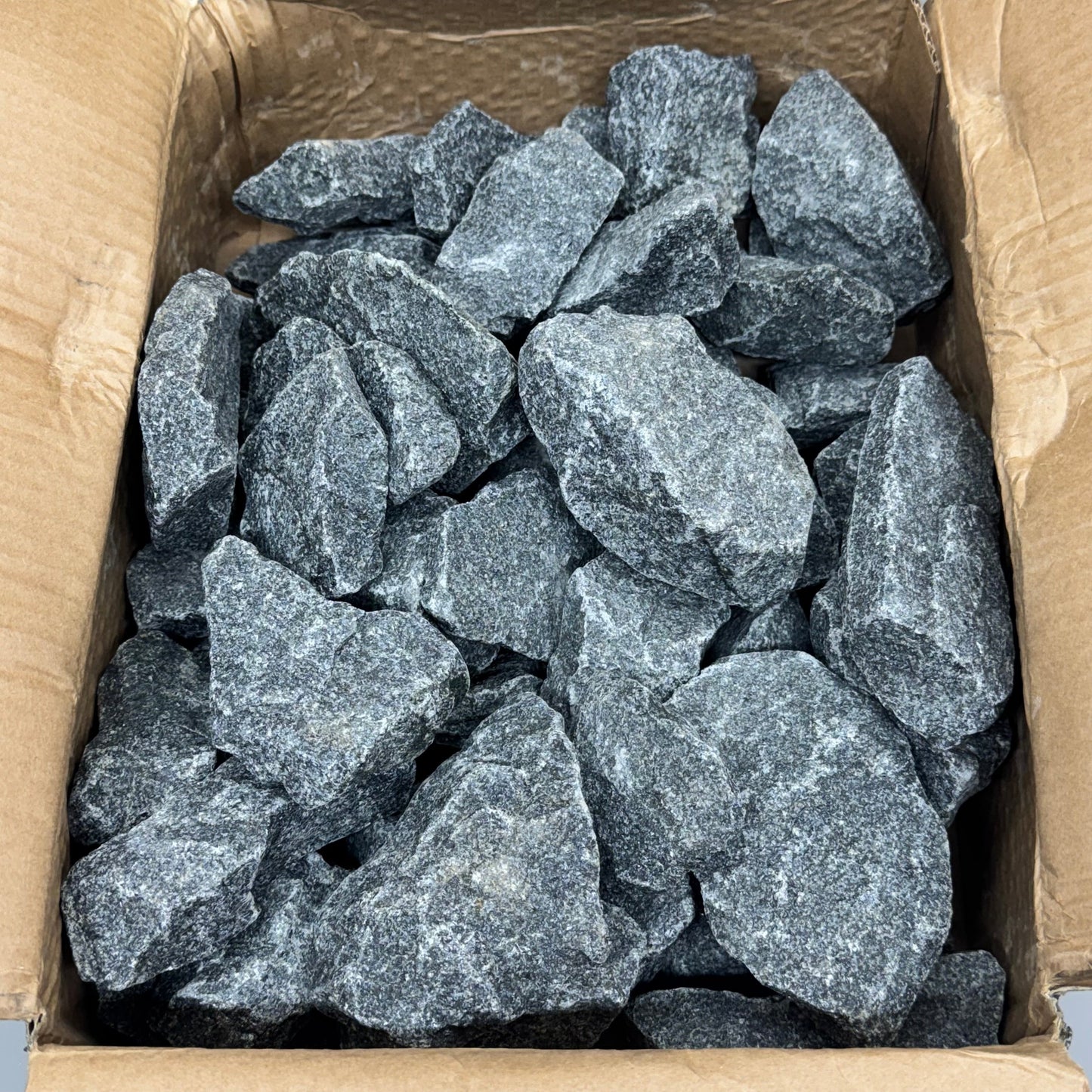 Olivine Diabase Sauna Heater Stones (44 lbs) 2-4"  Grey