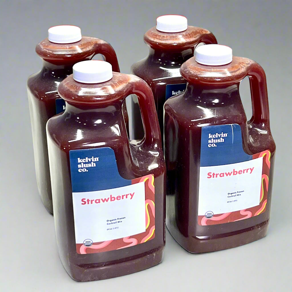 KELVIN SLUSH CO. (4 PACK) Strawberry Organic Frozen Cocktail Mix 64 oz