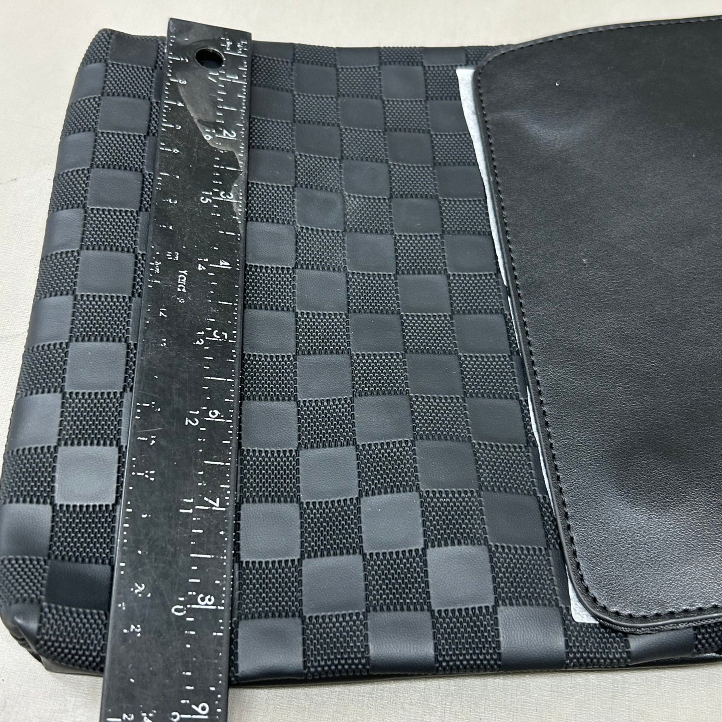 FUMATORE Basket Weave Faux Leather Shoulder Strap Purse 11"x9" Black STRLTXTG-SQB-ST