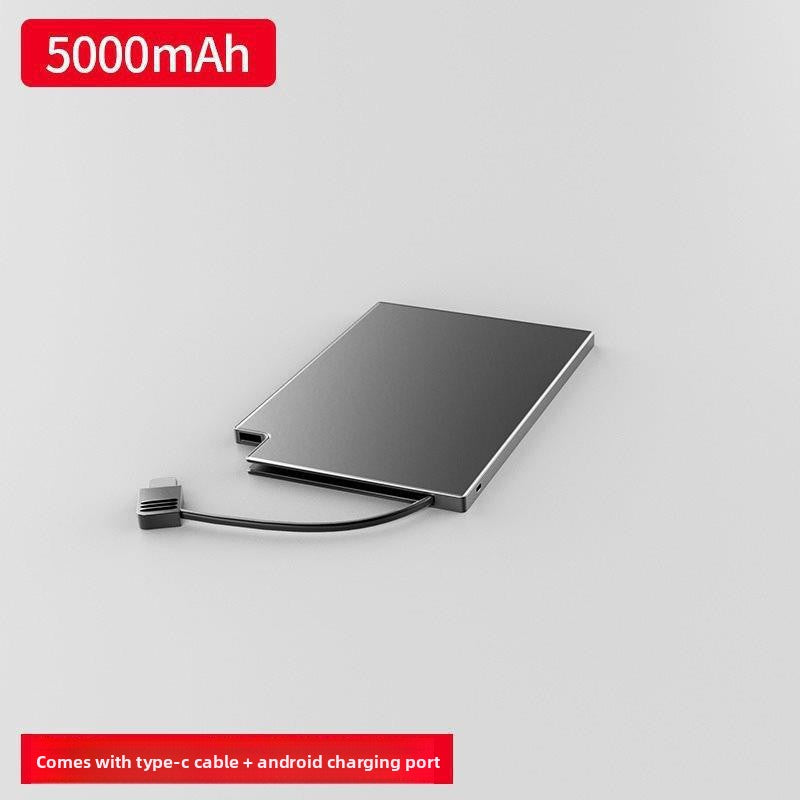 Slim Power Bank with Built-in Cable