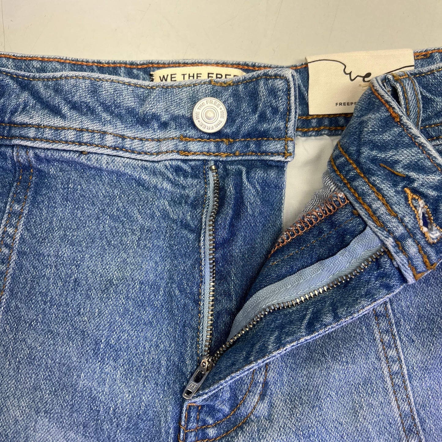 FREE PEOPLE CRVY Mona High-Rise Shorts  Women's Sz 31 Power Trip Blue 89248835