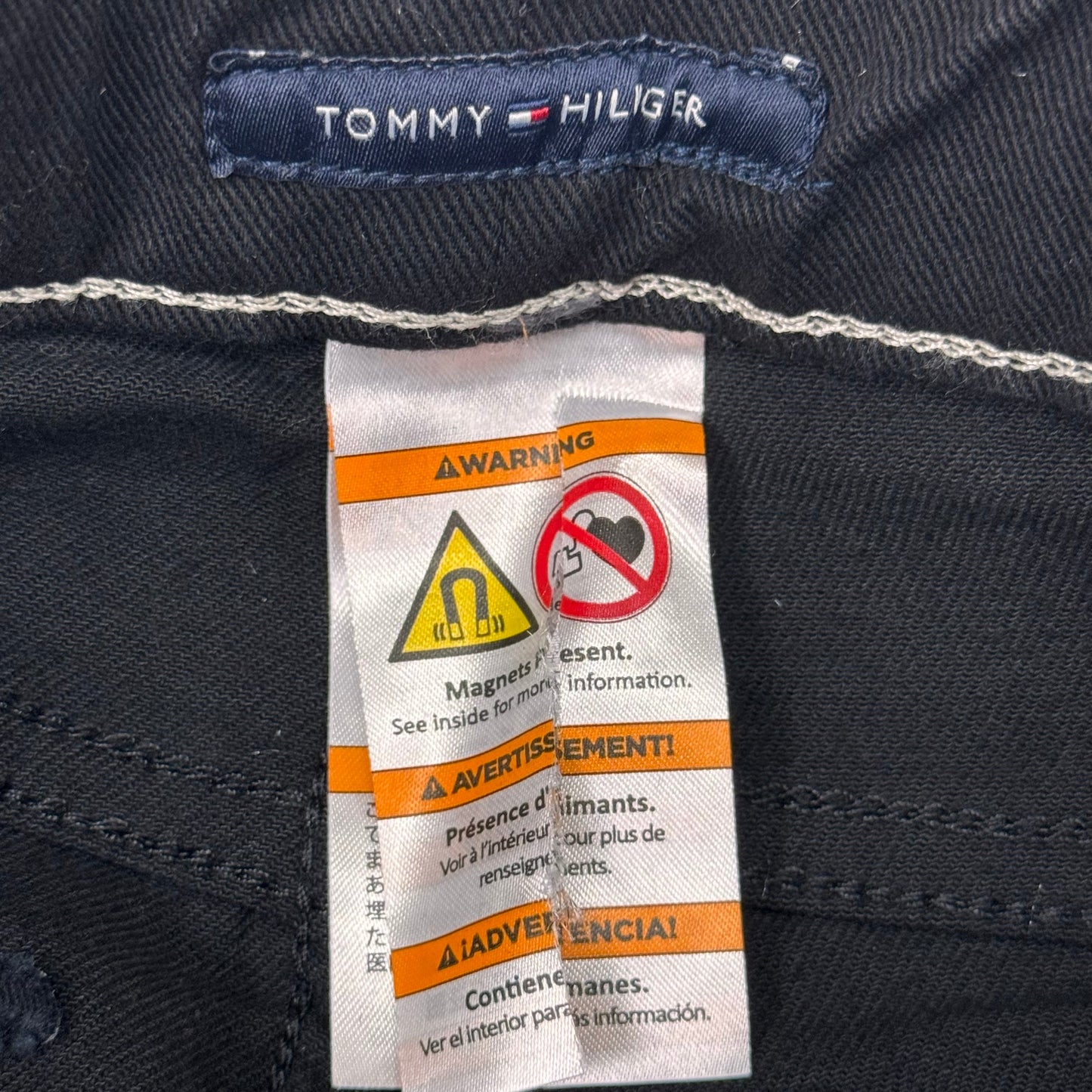 TOMMY HILFIGER JEANS Slim Bermuda Shorts Women's SZ 10 Waist 30 Black Magnet / Velcro Fly