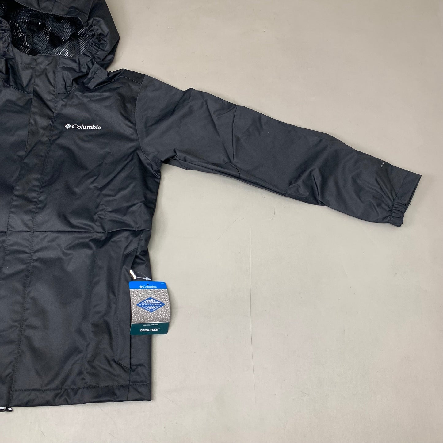 COLUMBIA Reflective Detail Hikebound Jacket Boys Youth Sz L Black SB6647-010