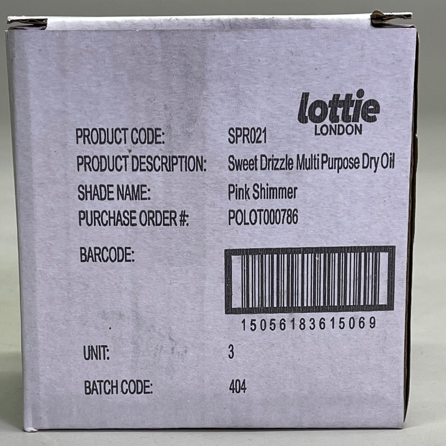 LOTTIE LONDON (3 PACK) Sweet Drizzle Body Oil 1.69 fl oz "Pink Shimmer" SPR021
