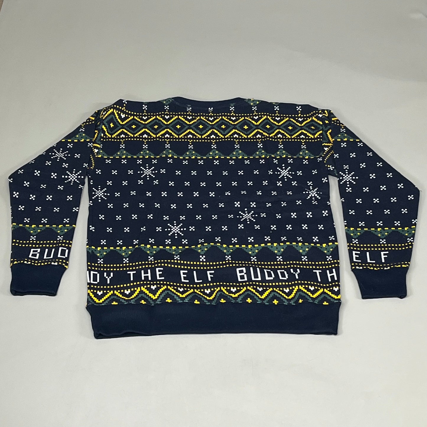 OLD NAVY Men's Christmas Holiday Buddy the Elf Crewneck Sweatshirt Sz
 XL Navy/Green 572579-00-1