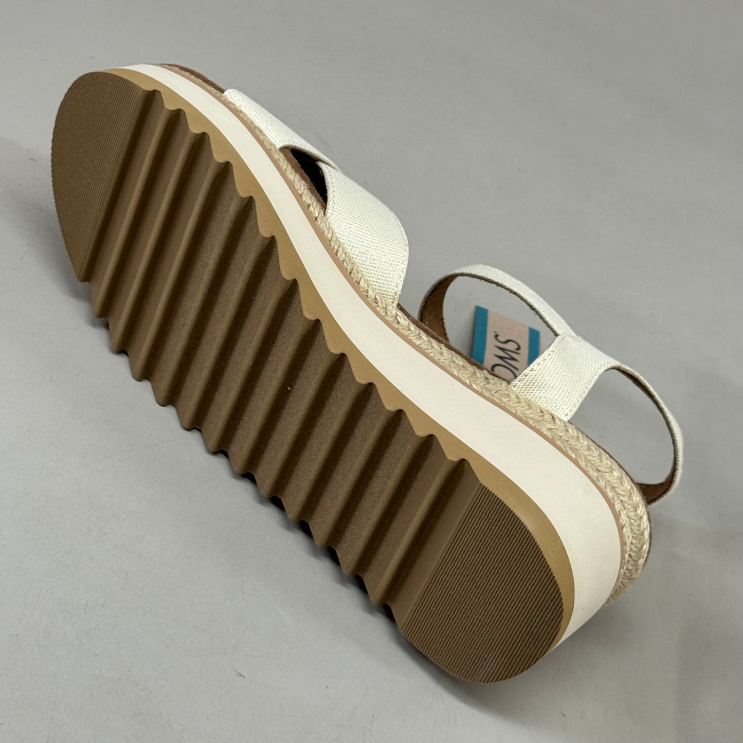 TOM'S Noelani Platform Wedge Sandals Women's Sz 9 EU40 Natural/Gold  10022418