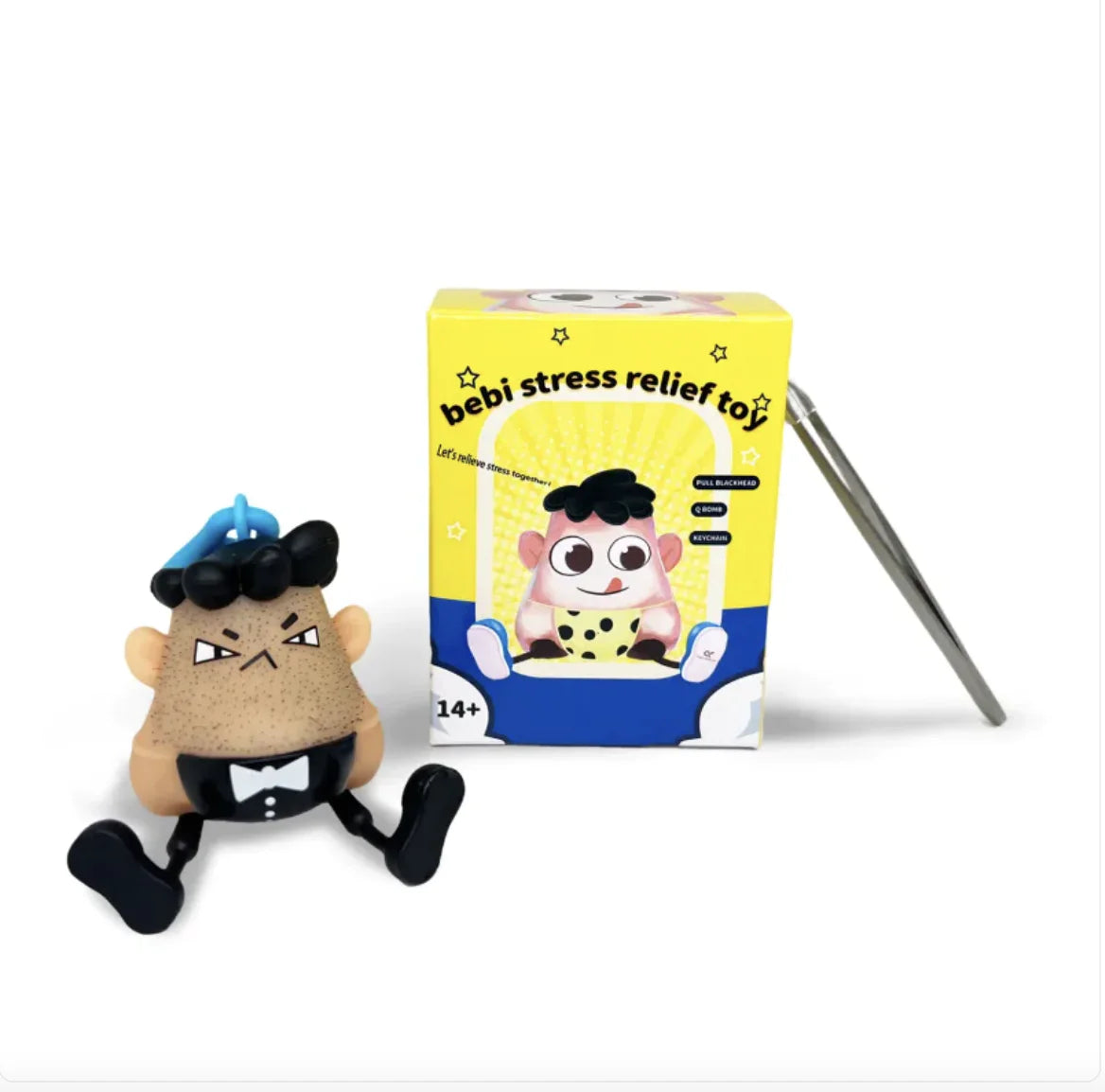 Stress Relief Squeeze Toy - Funny Venting Fidget Ball Keychain