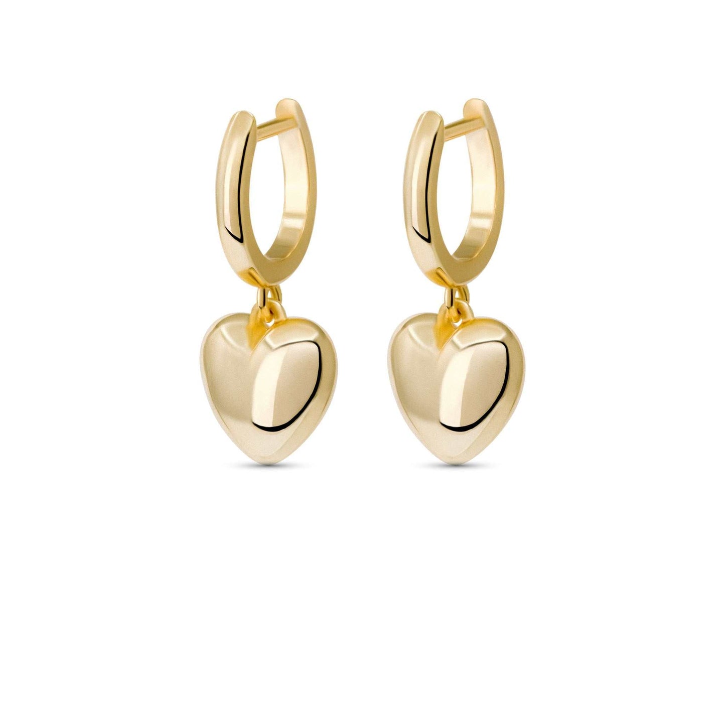 Puffed Heart Drop Earrings