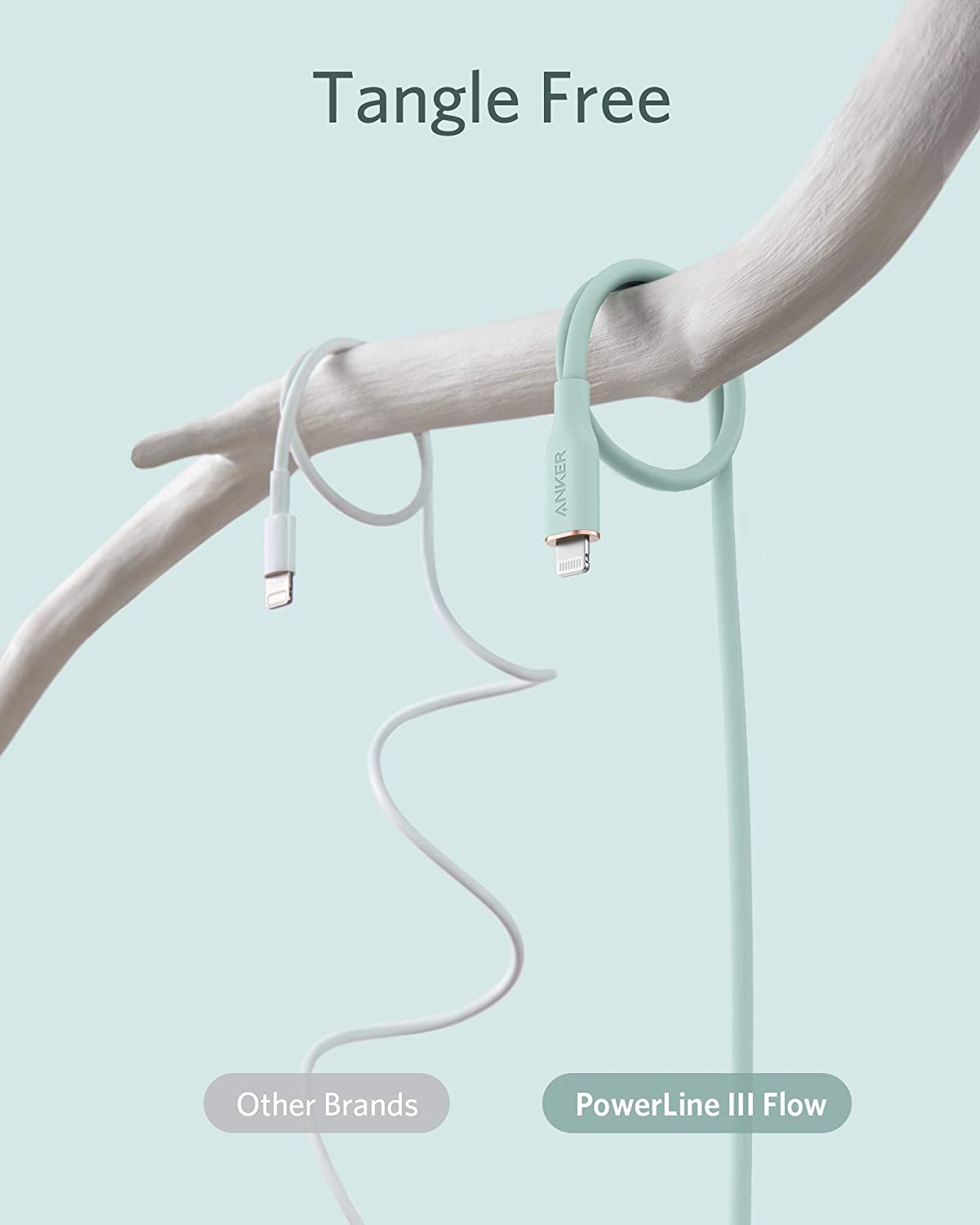 Anker <b>641</b> USB-C to Lightning Cable (Flow, 3ft Silicone)