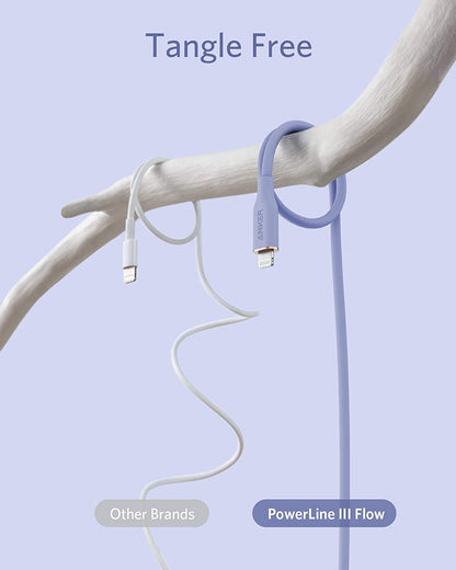 Anker <b>641</b> USB-C to Lightning Cable (Flow, 3ft Silicone)