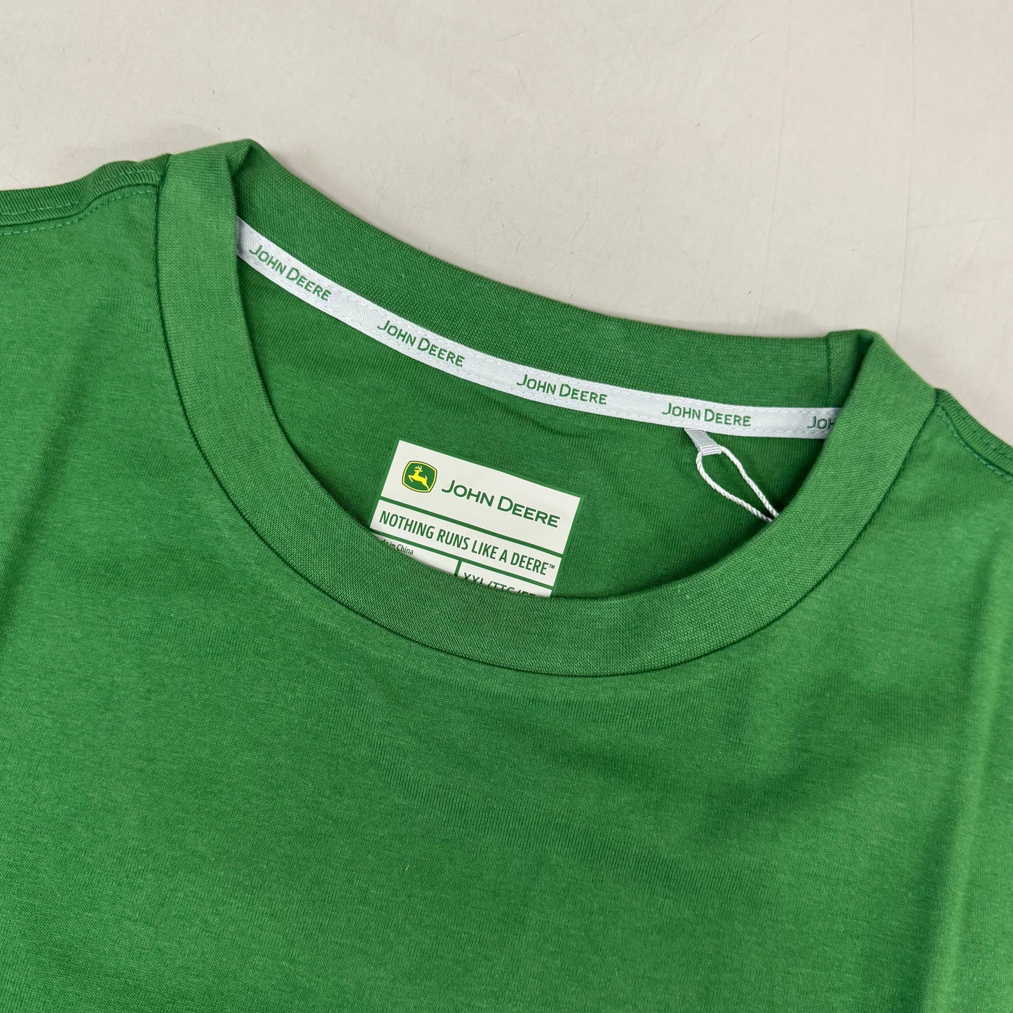JOHN DEERE Embroidered Logo Short Sleeve Tee Shirt Men's Sz XXL Green 1896842