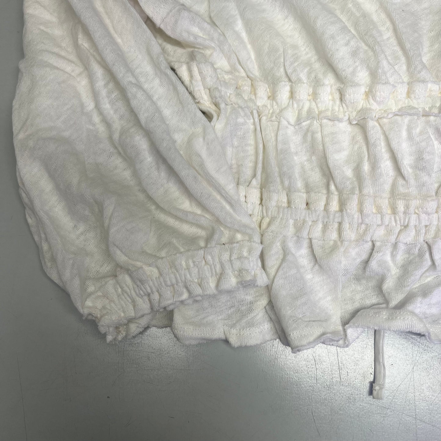 FREE PEOPLE Breezy Beachy Cotton Linen Let's Go Blouse Women's Sz XS Ivory