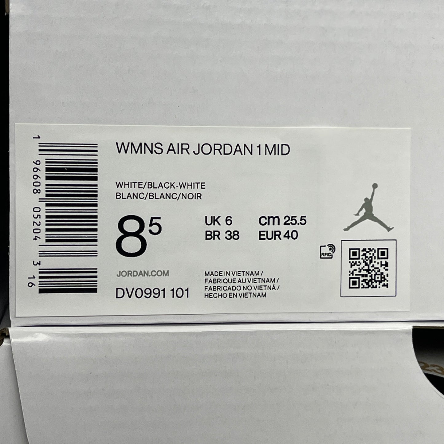 NIKE AIR JORDAN 1 Mid Panda Shoe Women's Sz 8.5 Black / White DV0991-101 (New)