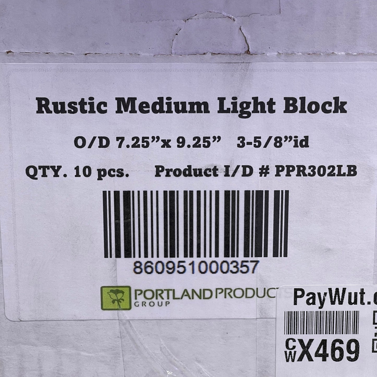 PORTLANDPRODUCTS (10 PACK) Rustic Medium Light Block O/D 7.25" x 9.25" x I/D 3-5/8" Grey PPR302LB