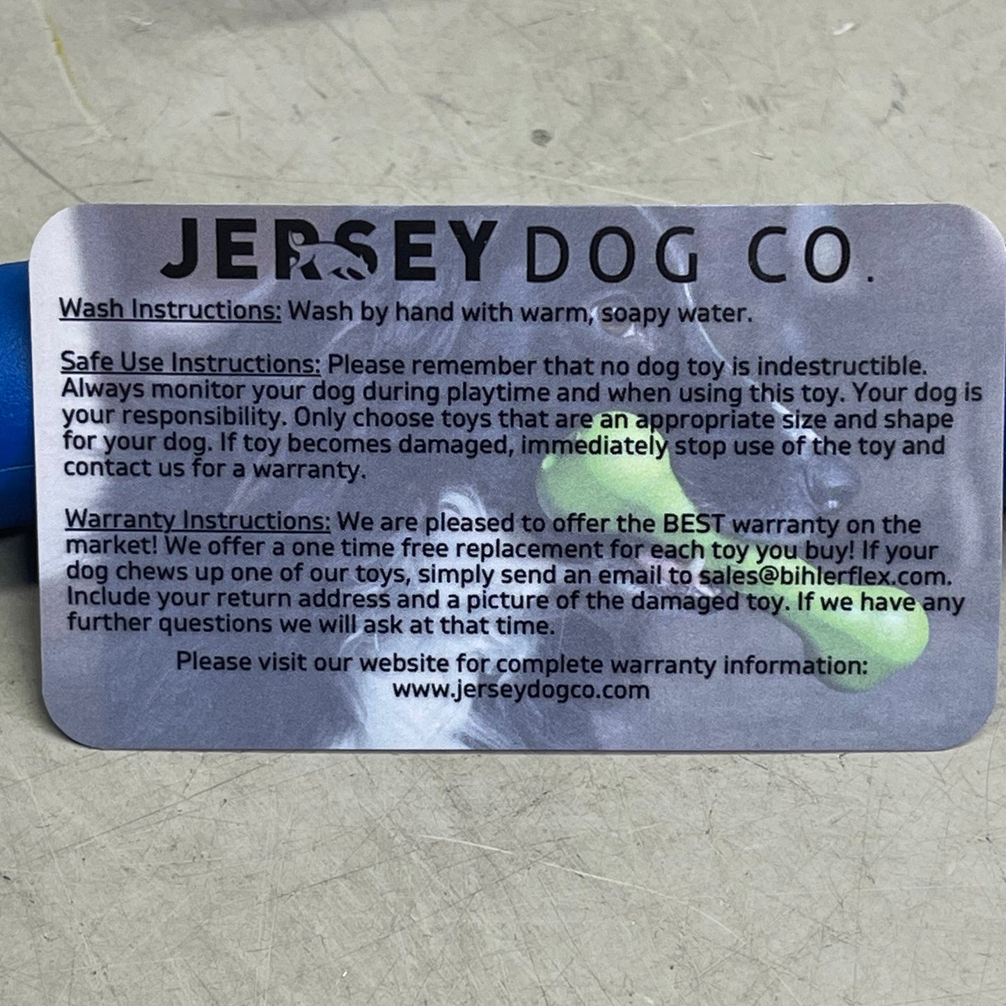 JERSEY DOG CO "Perfect Tug" Dog Chew Toy 24" Blue 800BL