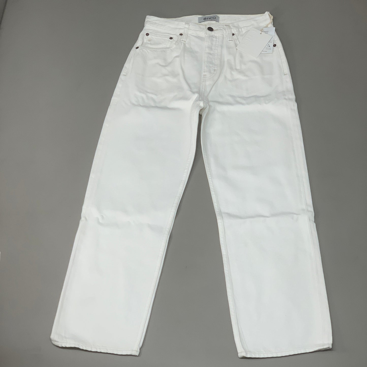 ETICA Tyler High Waist Straight Leg Ankle jeans Vintage White Size 27 EW180114A