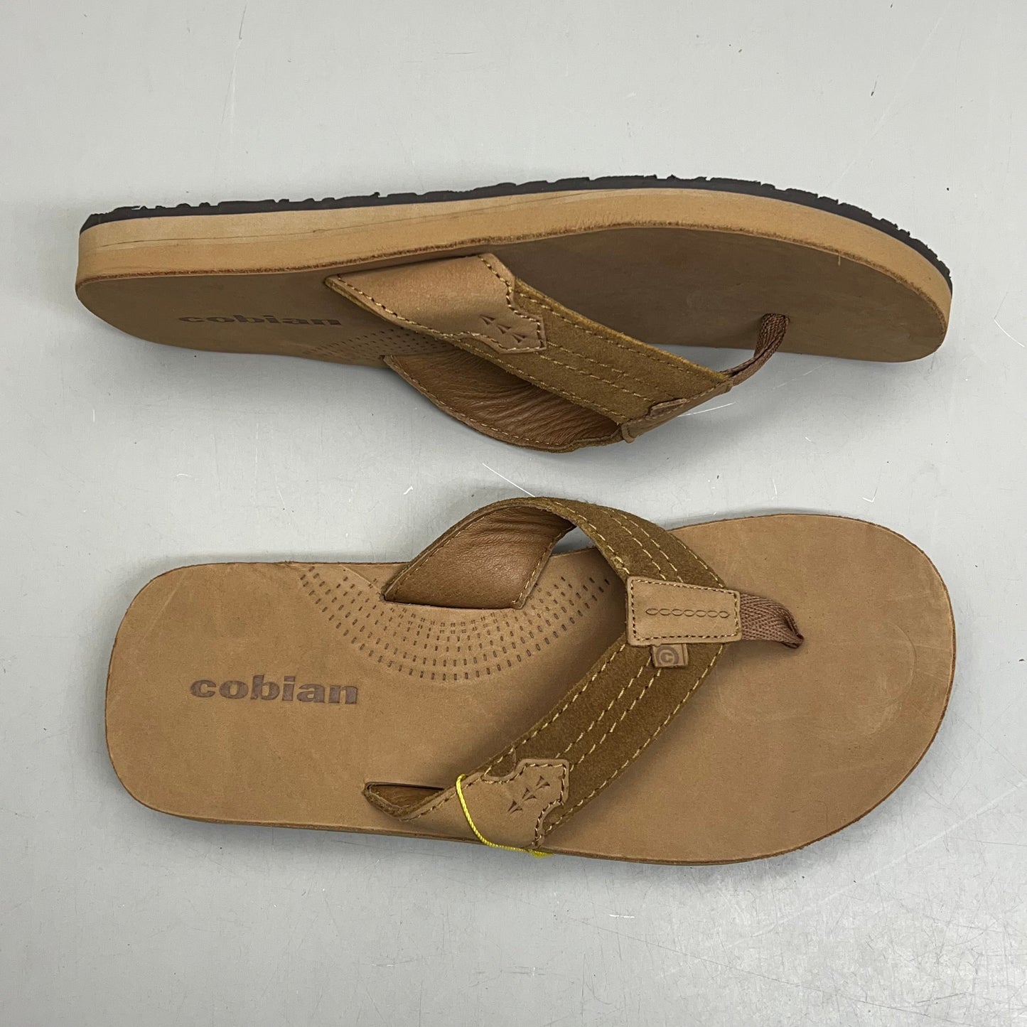 COBIAN Lazo Premium Leather Sandals Men's Sz 12 EU 45 Tan LZO-24-230-12