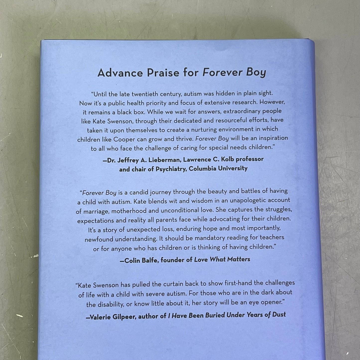FOREVER BOY A Mother's Memoir Of Autism & Finding Joy By Kate Swenson Hardcover