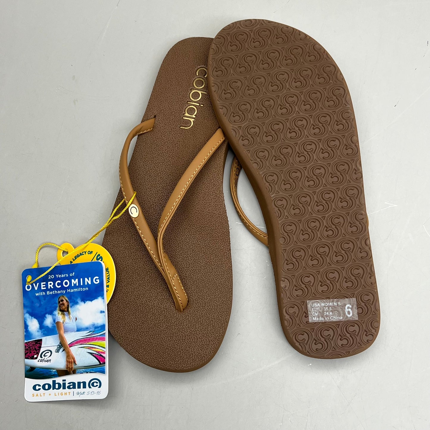 COBIAN Nia's Bounce 2 Synthetic Leather Sandals Women's Sz 6, EU 35.5 Tan NIA25-230-6
