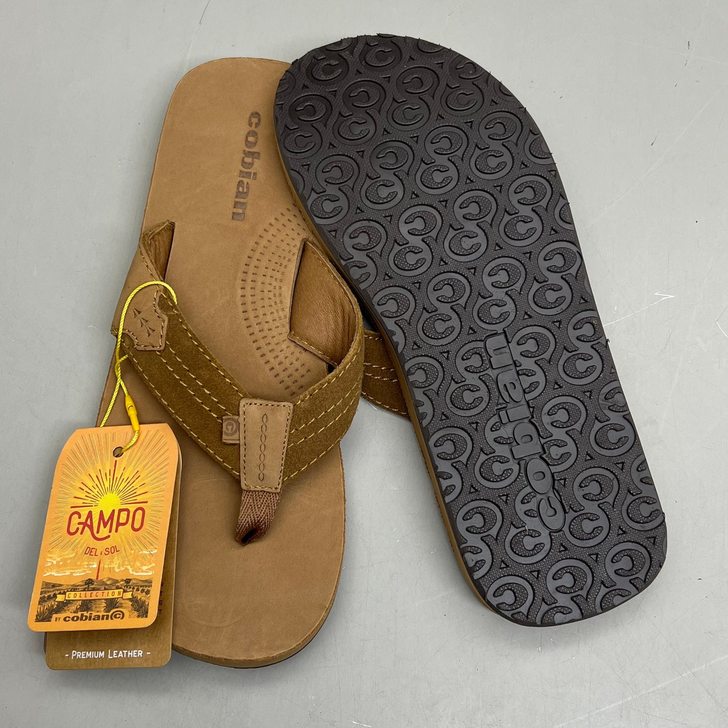 COBIAN Lazo Premium Leather Sandals Men's Sz 13 EU 46 Tan LZO-24-230-13