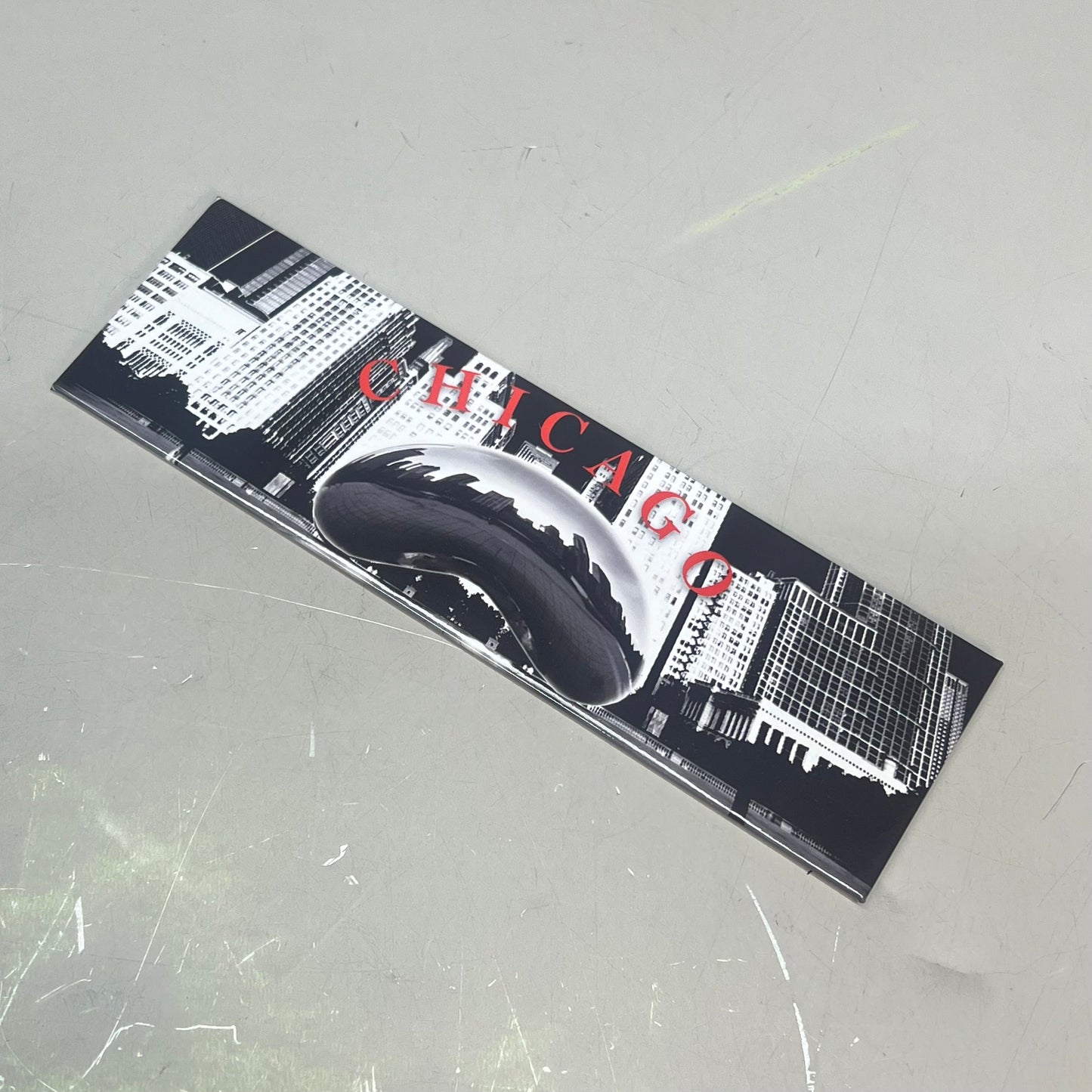 (5 PACK) Chicago Cloud Gate Souvenir Magnet  6"x2" Black & White 2014-00740-6441