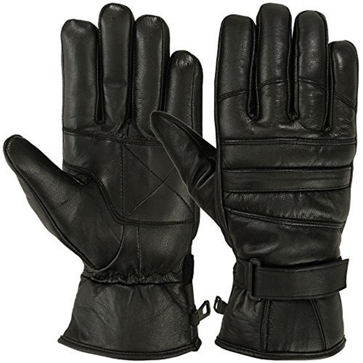 Mens Warm Winter Cold Weather Glove Leather Motorcycle Gloves Thermal Linning