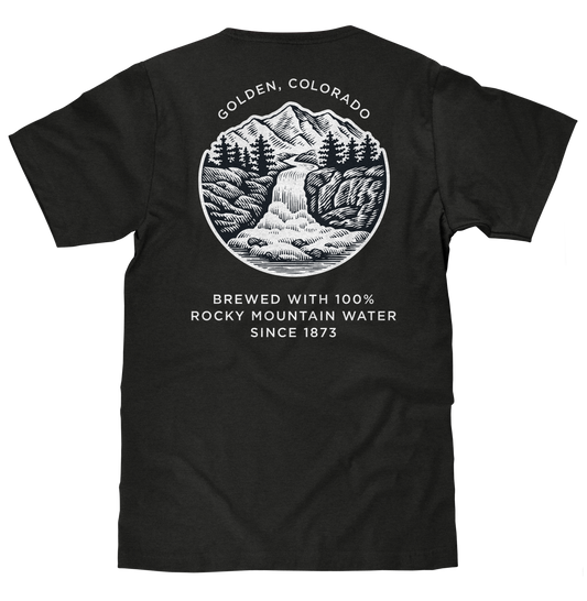 Coors Banquet Golden Colorado Left Chest Front and Back Beer T-Shirt Shirt - Vintage Black