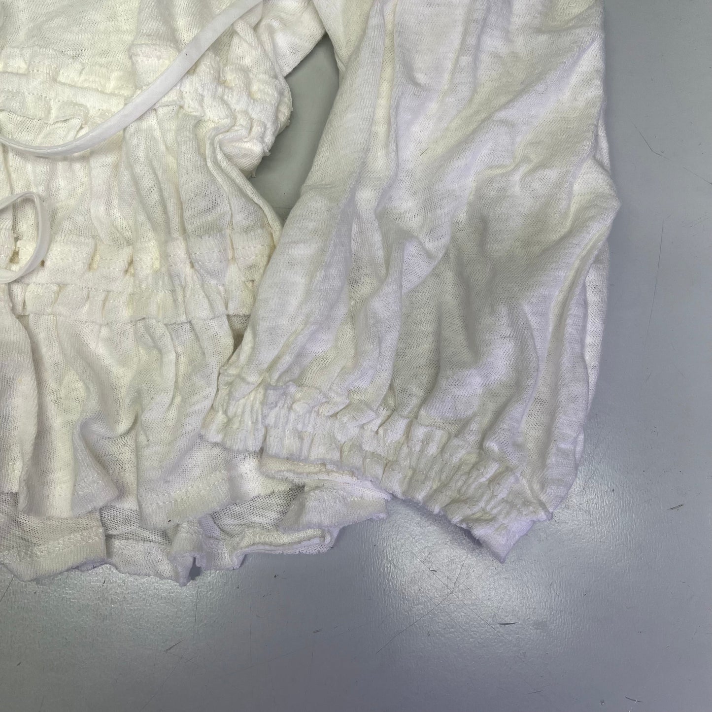 FREE PEOPLE Breezy Beachy Cotton Linen Let's Go Blouse Women's Sz XS Ivory