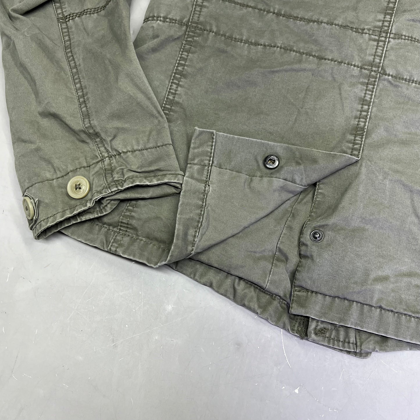 BRANDIT Military Jacket Vintage Cotton Inside & Out Men's Sz M Vintage Green