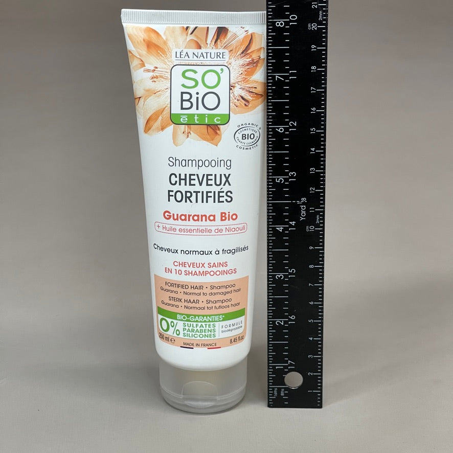 SO BIO ETIC (3-PACK) Shampooing Cheveux Fortifies Guarana Bio Shampoo 8.45 FL OZ (New)