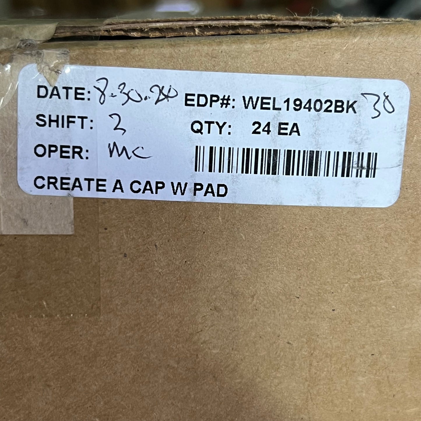 ERB CREATE-A-CAP (24 Pcs) Bump Cap Insert with Foam Pad Sz 5" W x 3" H