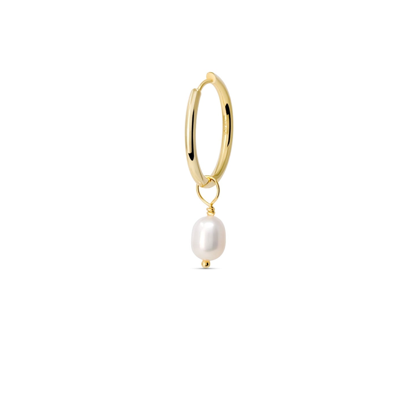 Pearl Hoops Dangle Earrings in 925 Sterling Silver
