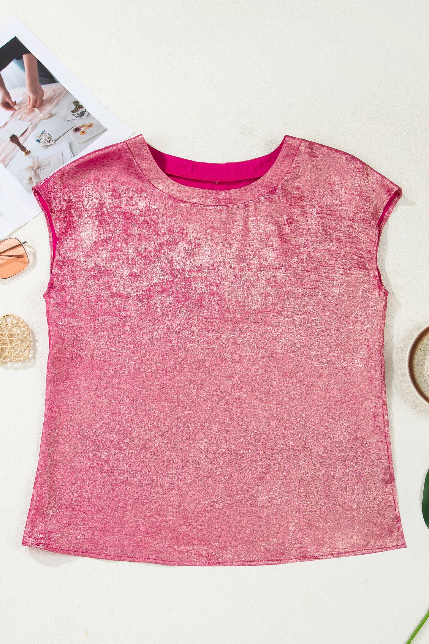 Alanna Metallic Cap Sleeve Top