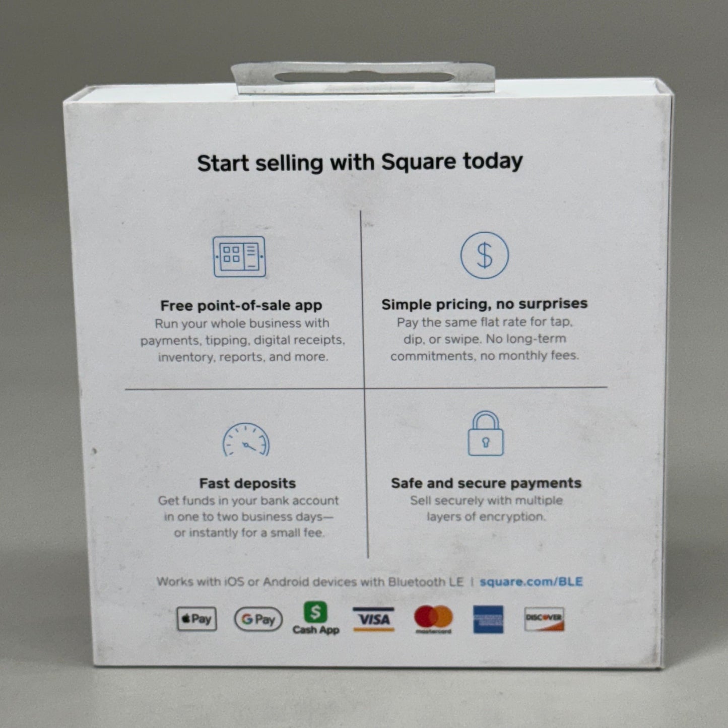 SQUARE Square Reader for Contactless and Chip 2nd Generation 4" x 4" White REV-04
