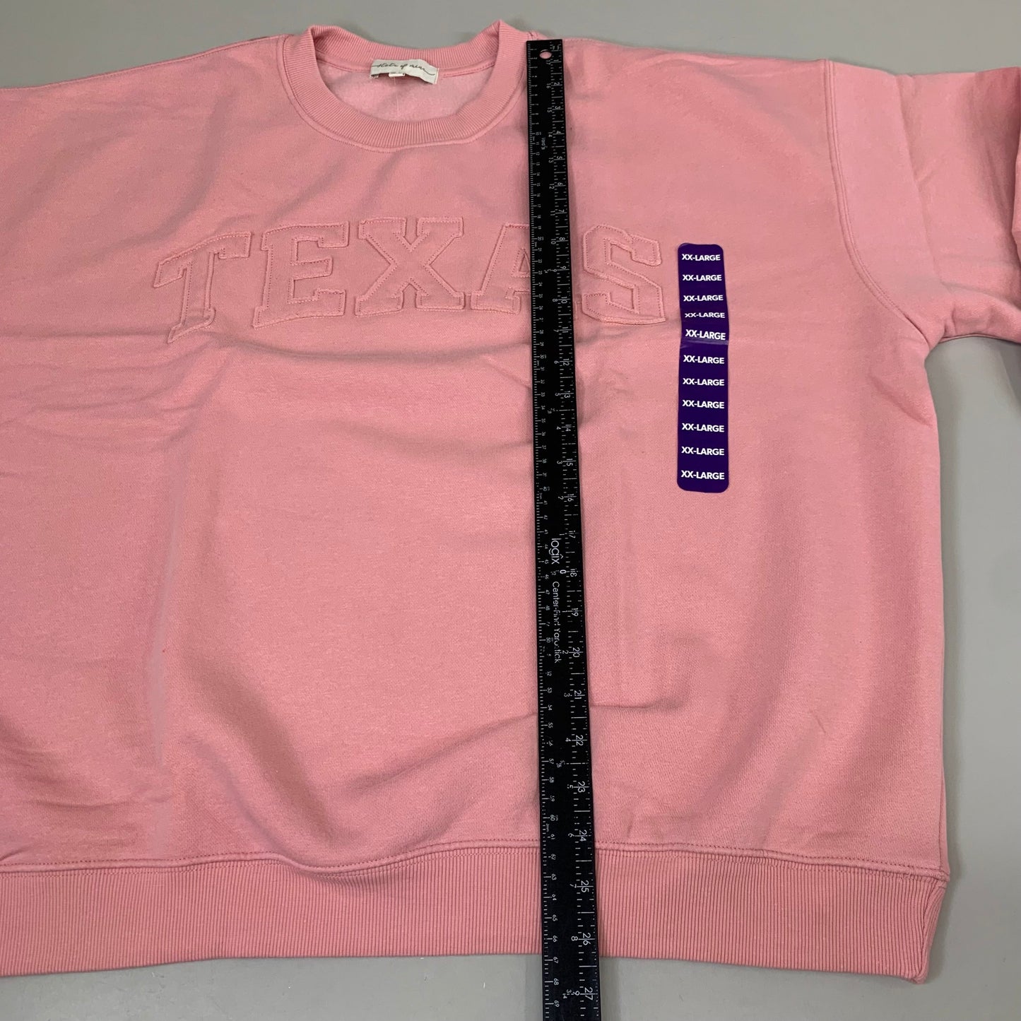 STATE OF MINE Women's Texas Print Sweatshirt Sz-XXLarge Blush 15711