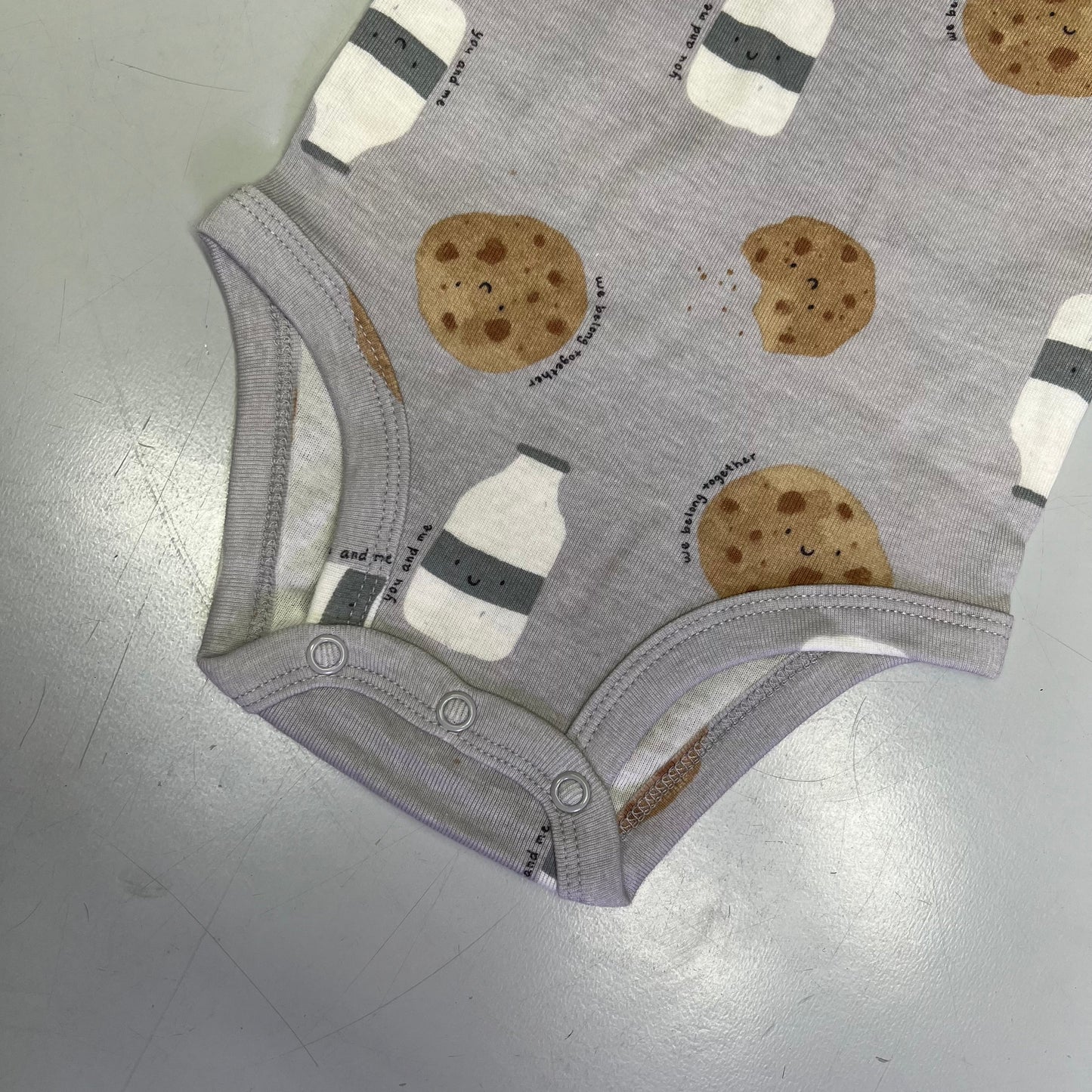 CARTERS (5 PIECE SET) Milk & Cookie - Animal Bodysuit Baby Boys Sz 6M Blue/White