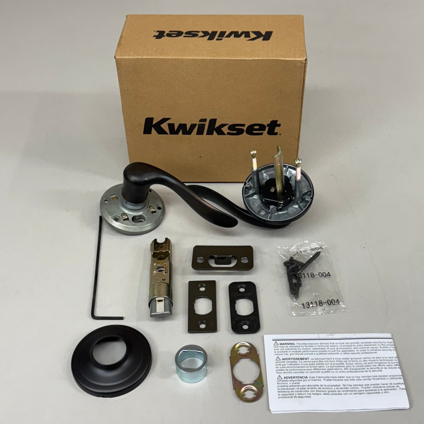 KWIKSET Tustin Passage Lever Door Handle Venetian Bronze 720TNL 11P 6AL RCS
