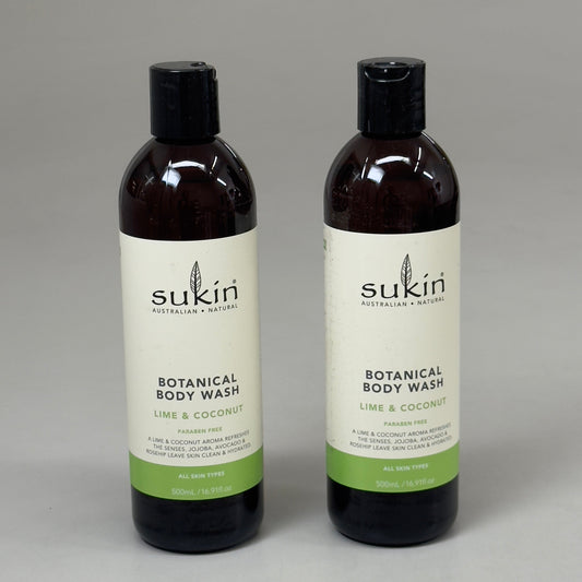 SUKIN (2 PACK) Lime & Coconut Hydrating Vegan Natural Lotion 500 ml B003VJVSPS
