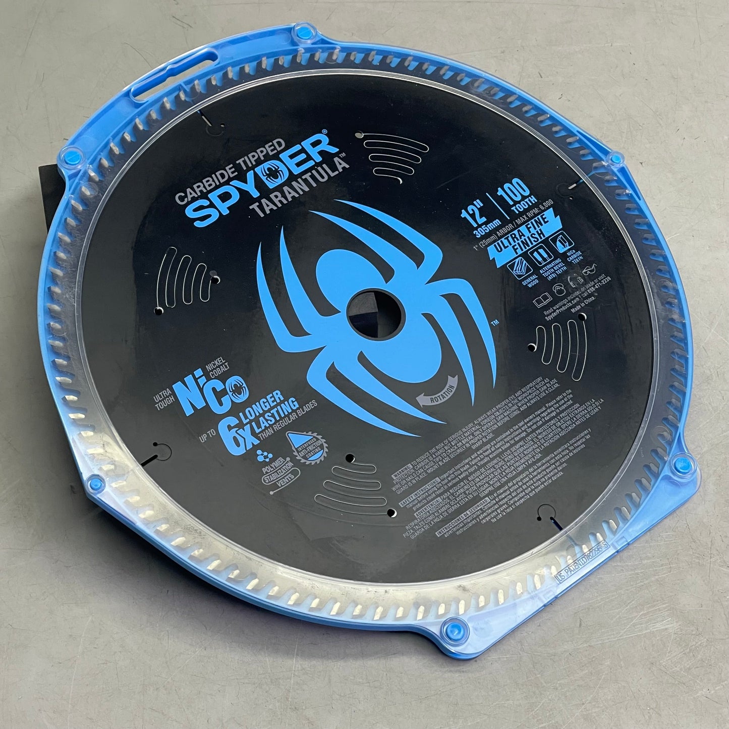SPYDER Tarantula Ultra Fine Finish Circular Saw Blade 100-Tooth, 12" Black 13027