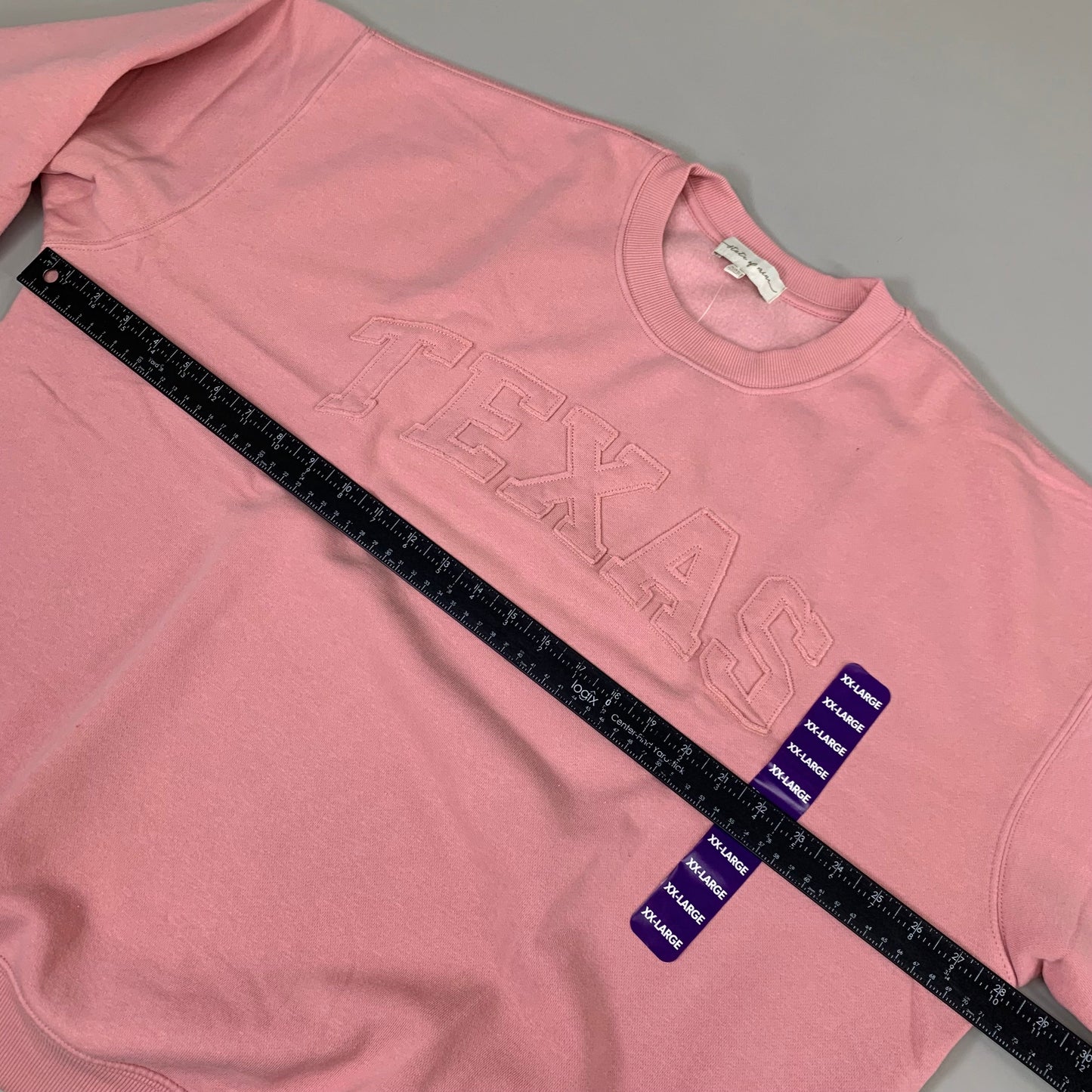 STATE OF MINE Women's Texas Print Sweatshirt Sz-XXLarge Blush 15711