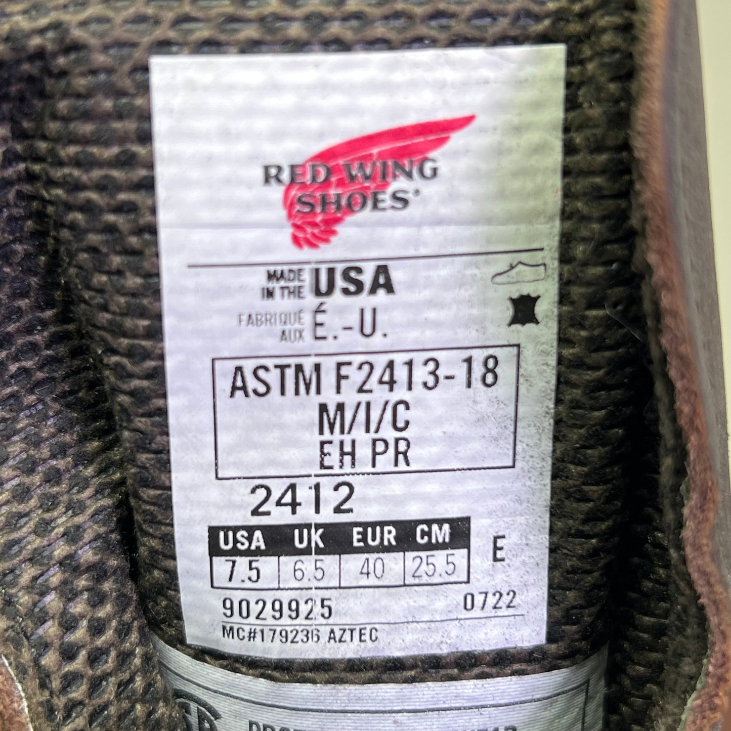 RED WING SHOES  Men's Sz 7.5 Insulated, Waterproof CSA Safety Toe Boot, Brown 2412 (New Other, Dirty Box)