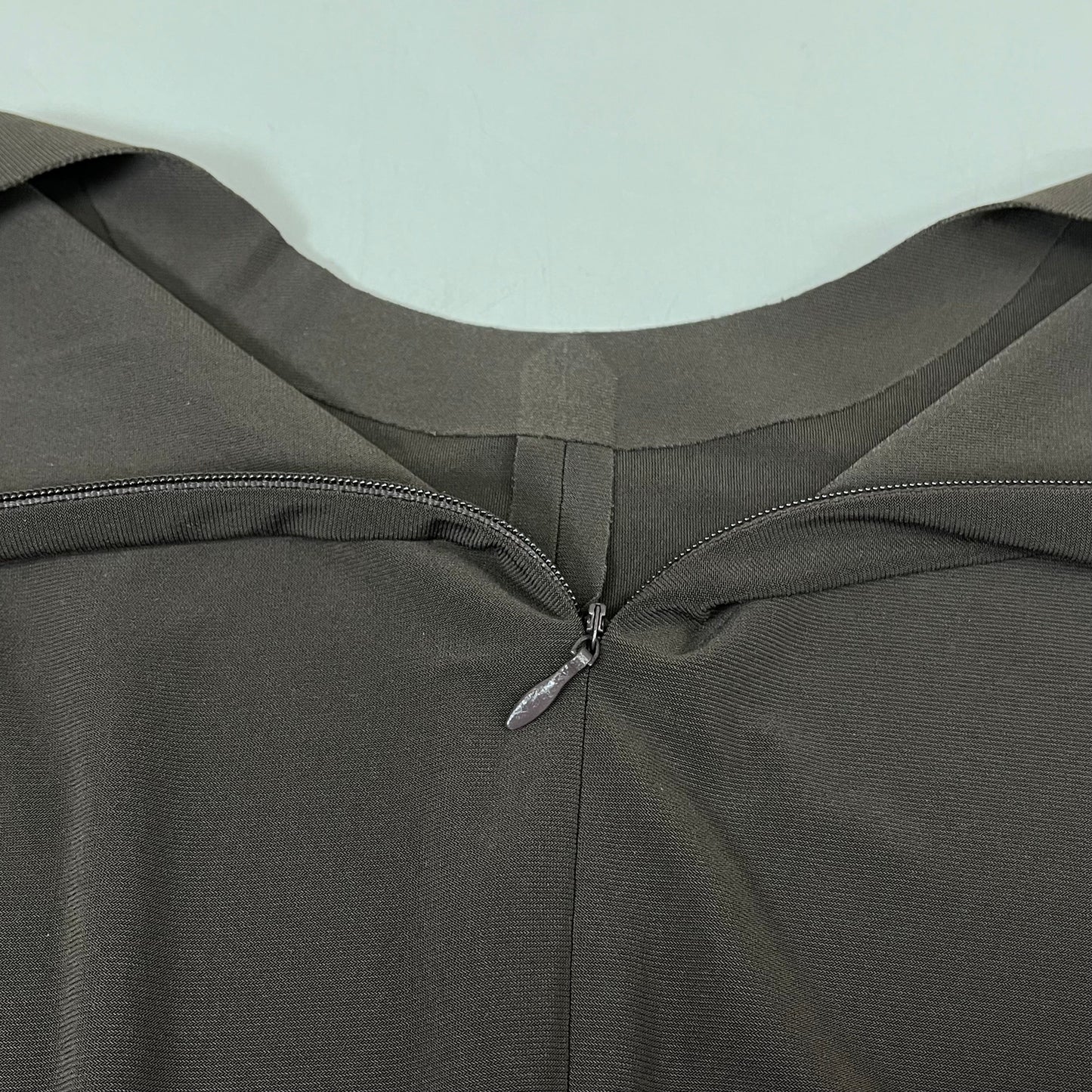 NORMA KAMALI Sleeveless Catsuit w/ Footsie Hidden Zip Women's Sz L/40 Chocolate