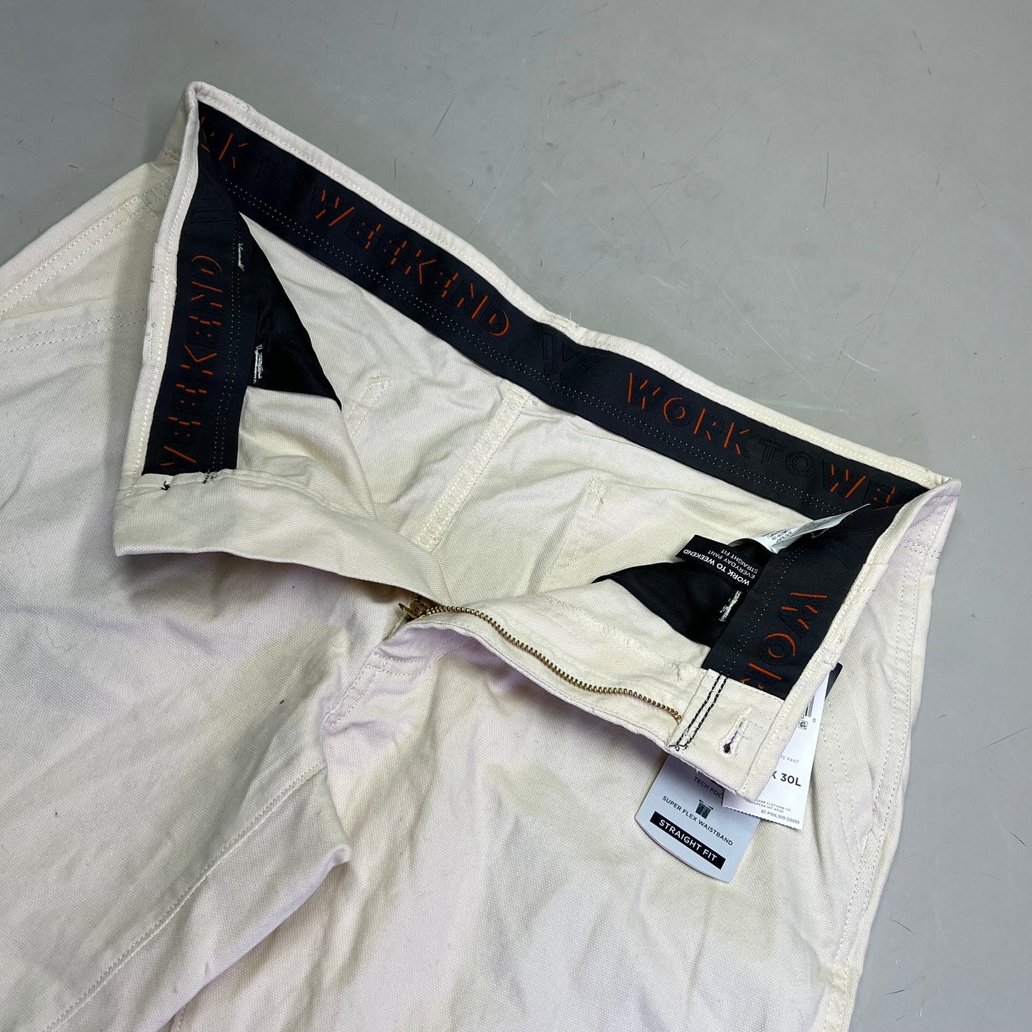 HAGGAR Work To Weekend Everyday Pant Straight Fit Men's Sz 36W X 30L 107 Natural